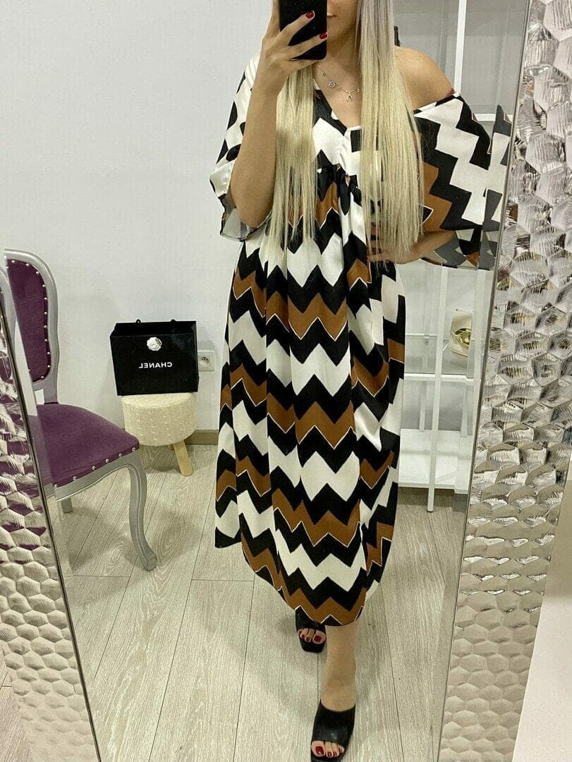 Robe Shakira chocolat oversize – Image 2