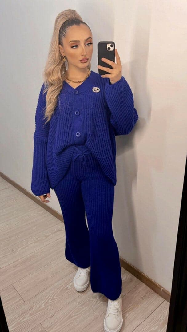 Ensemble en laine Amélie bleu