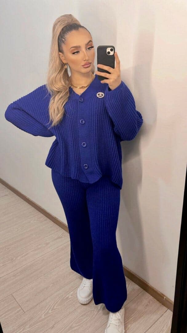 Ensemble en laine Amélie bleu – Image 2
