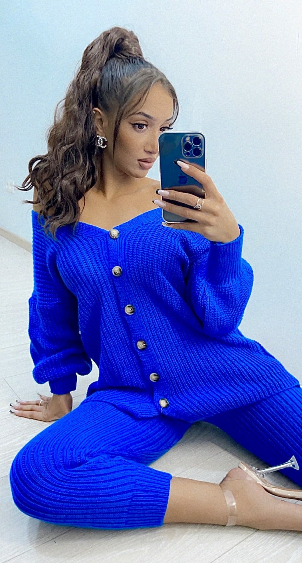 Ensemble en laine Esila bleu