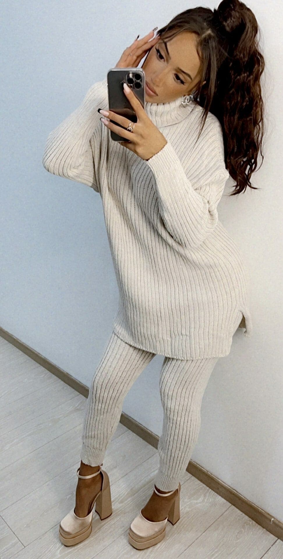 Ensemble en laine Maria beige