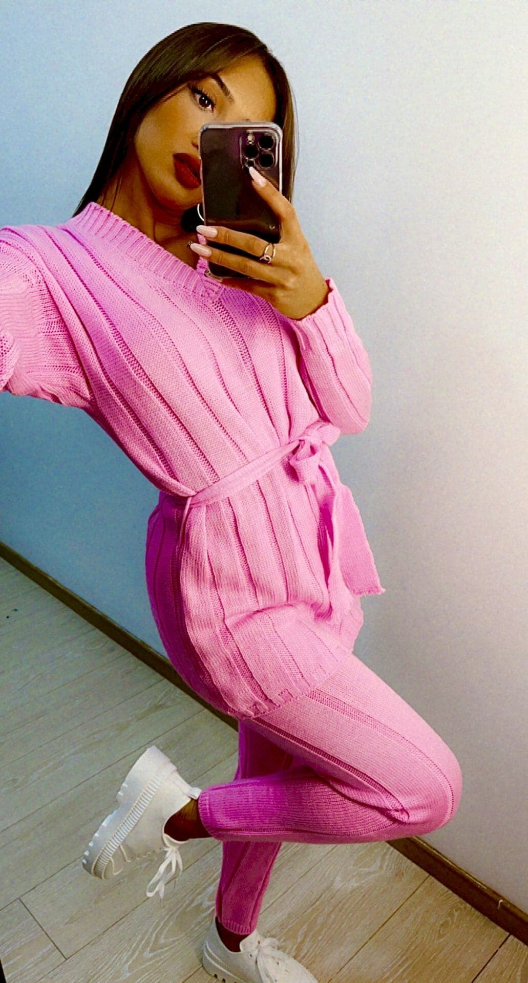 Ensemble en laine Bellissima rose