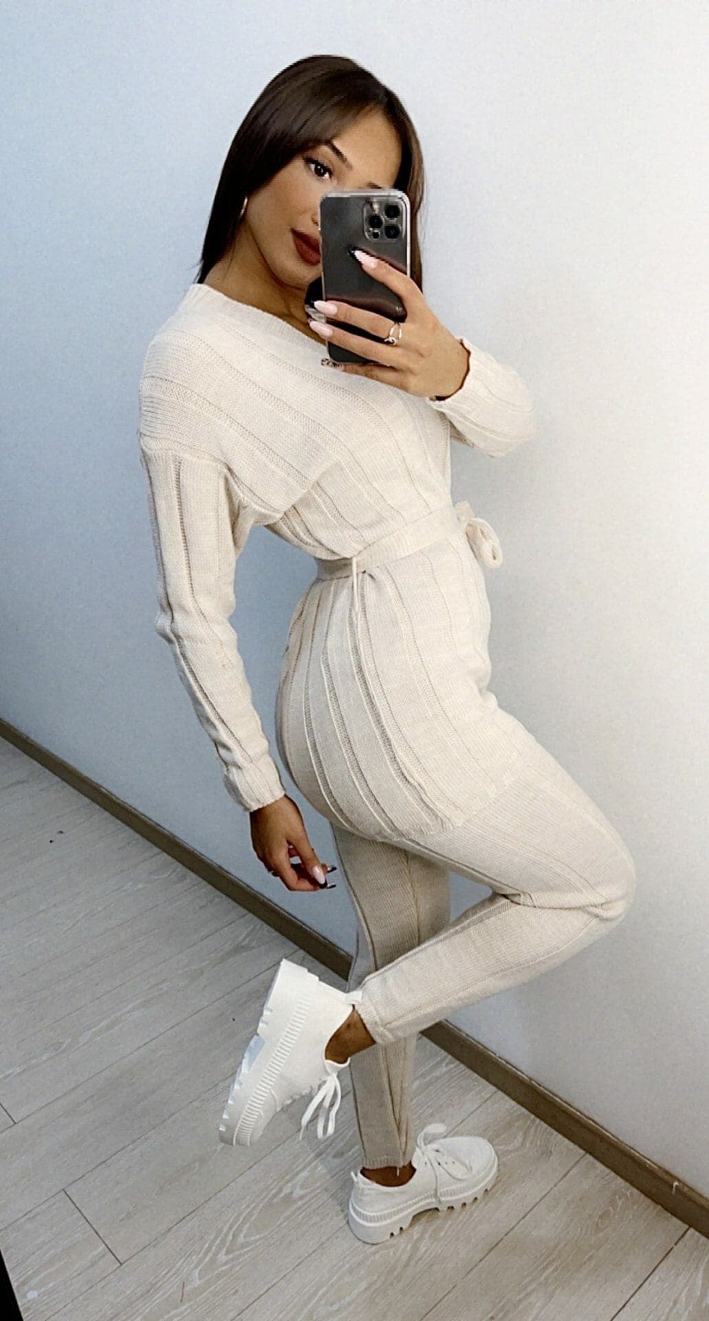 Ensemble en laine Bellissima beige