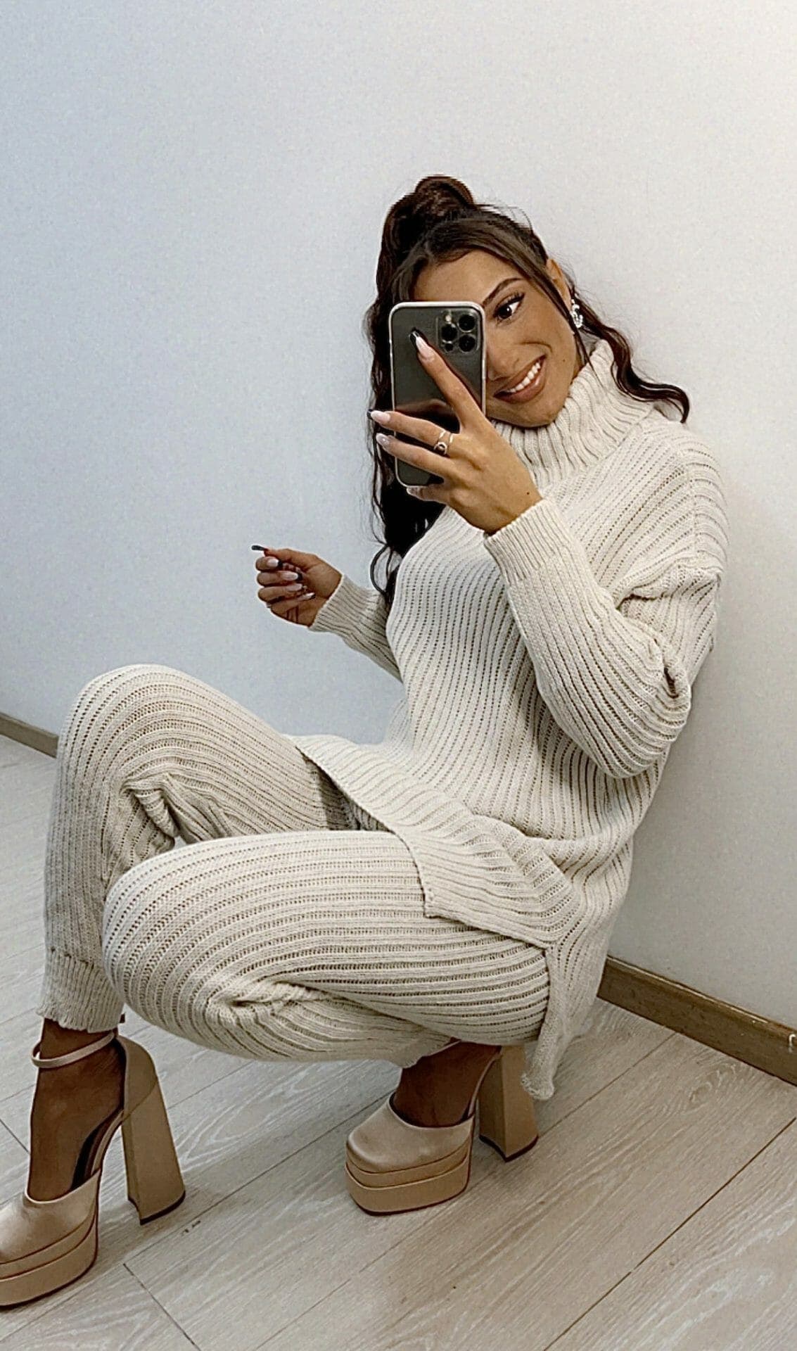 Ensemble en laine Maria beige