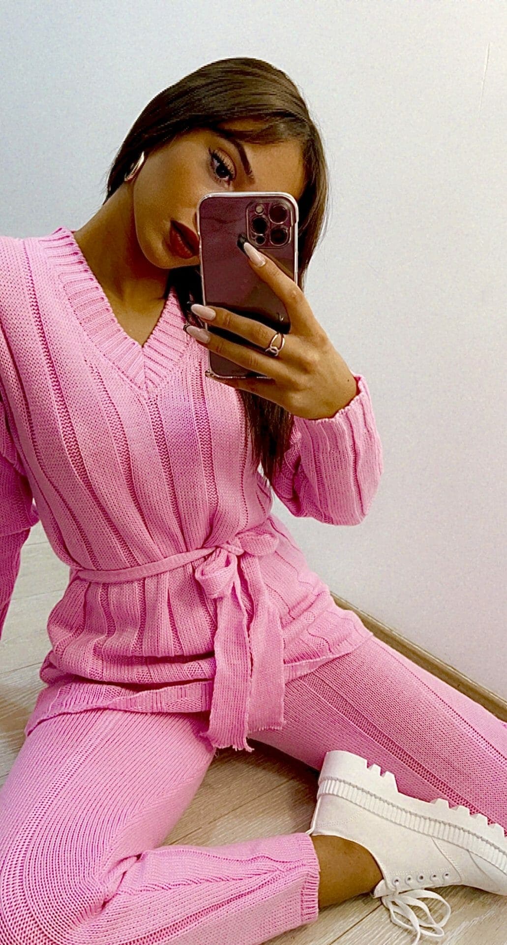 Ensemble en laine Bellissima rose