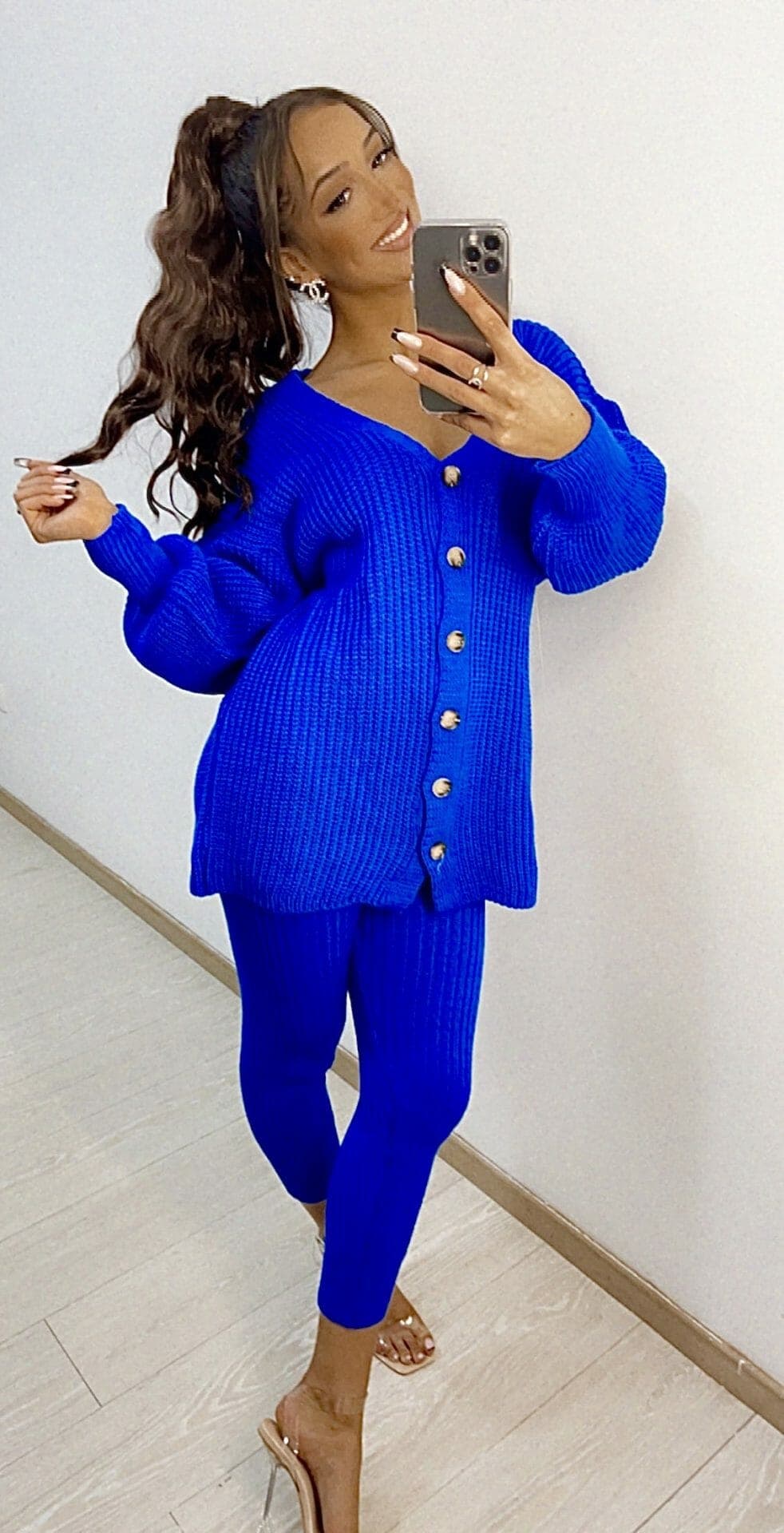 Ensemble en laine Esila bleu