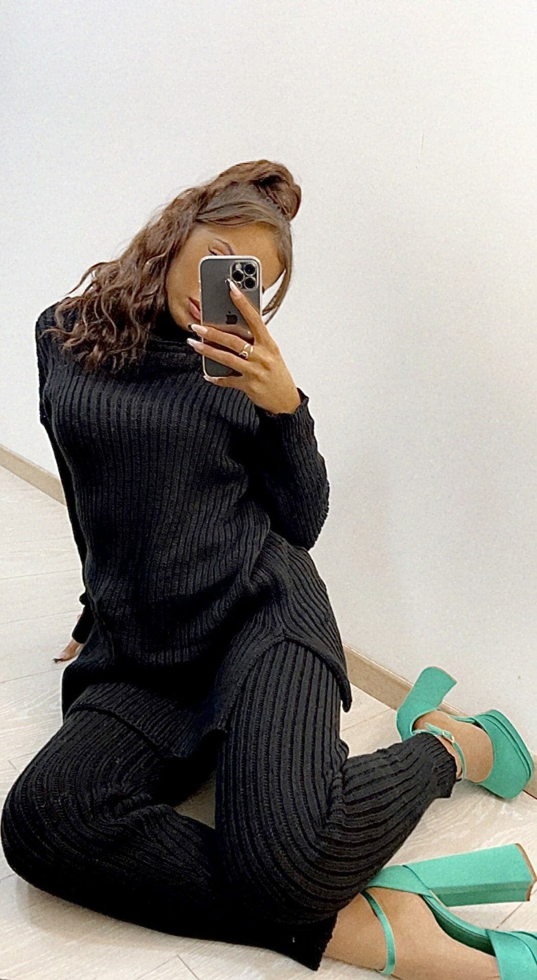 Ensemble en laine Maria noir