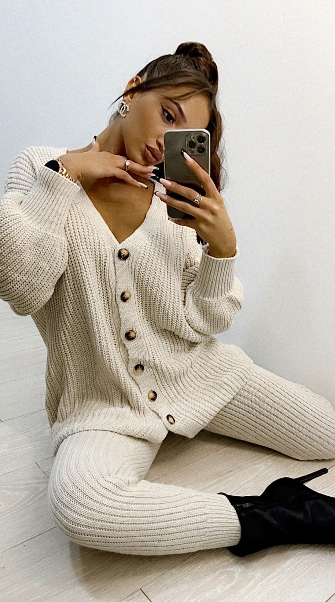 Ensemble en laine Esila beige