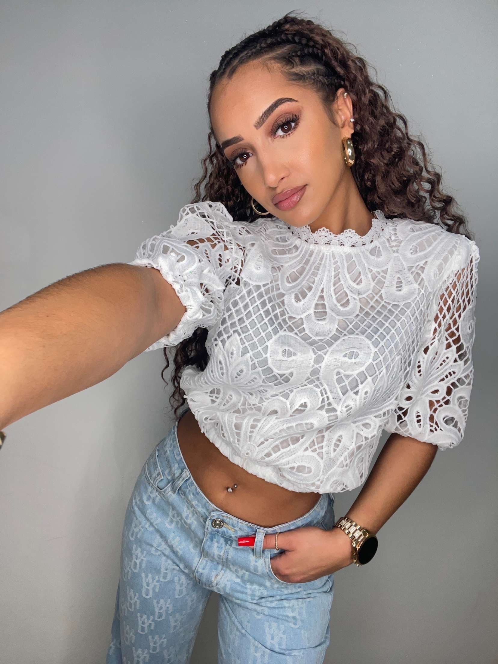 top dentelle Londra blanc – Image 3