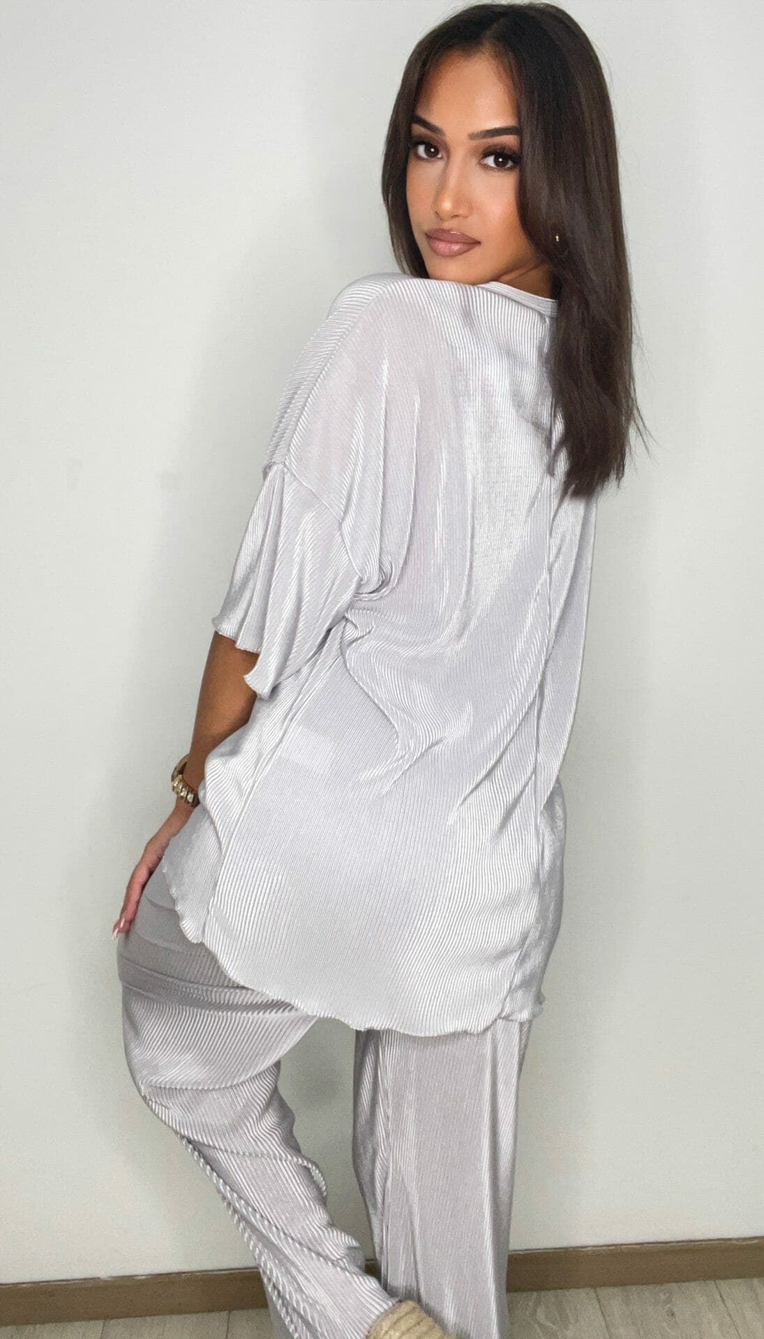 Ensemble plissé Lyra gris