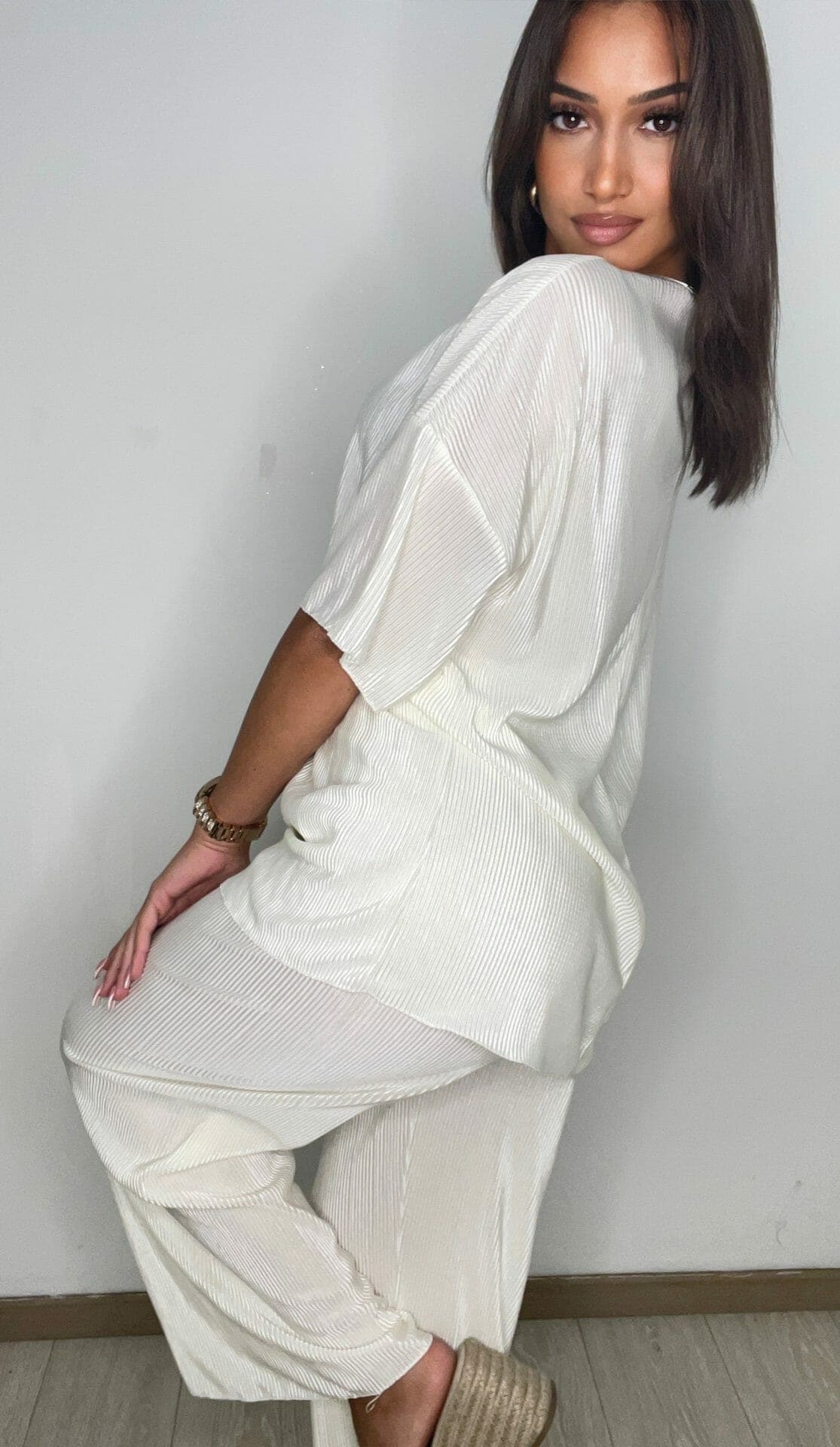 Ensemble plissé Lyra blanc