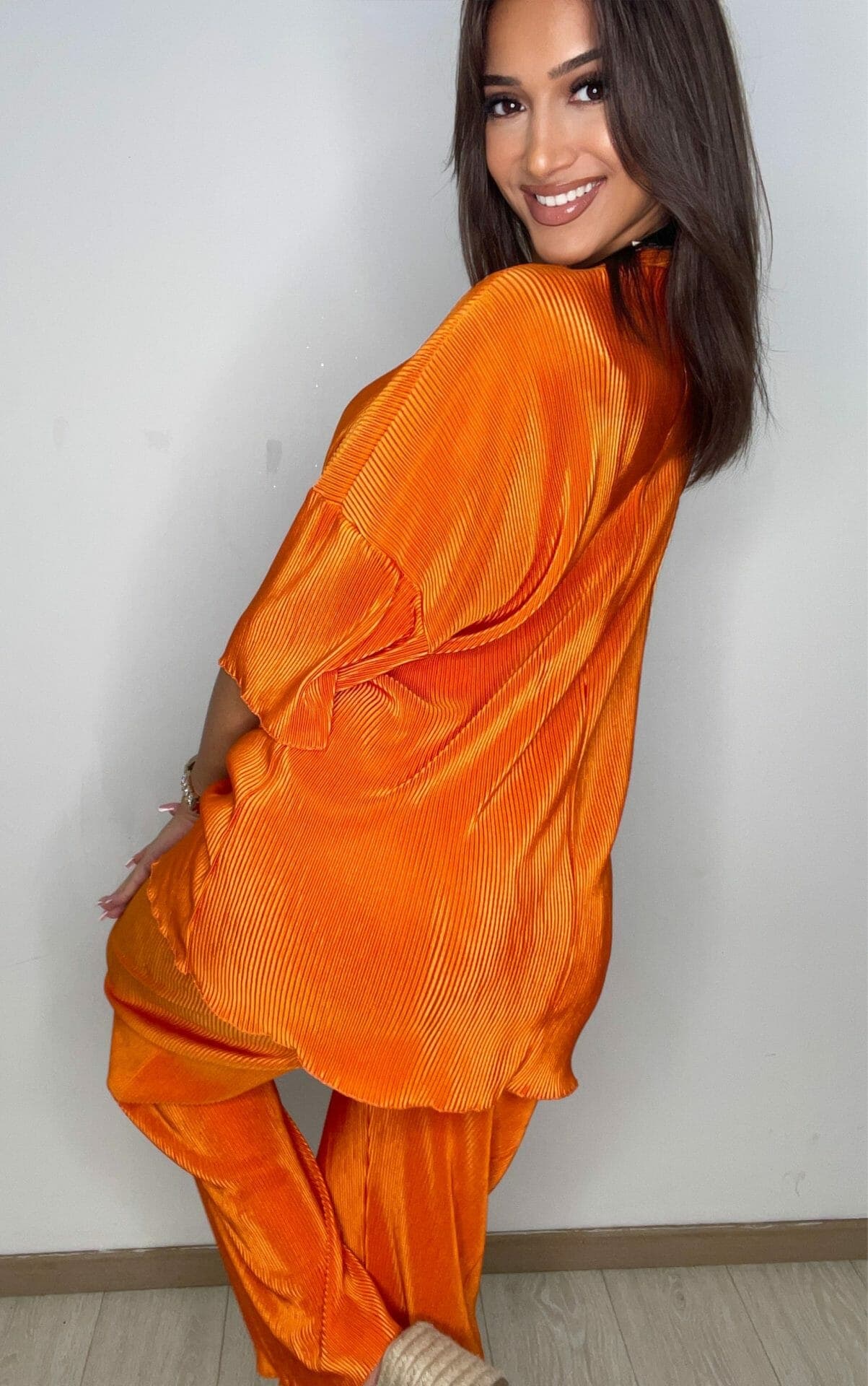 Ensemble plissé Lyra orange