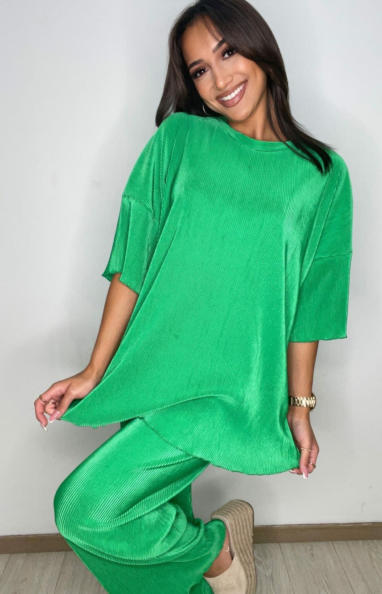Ensemble plissé Lyra vert gucci – Image 3