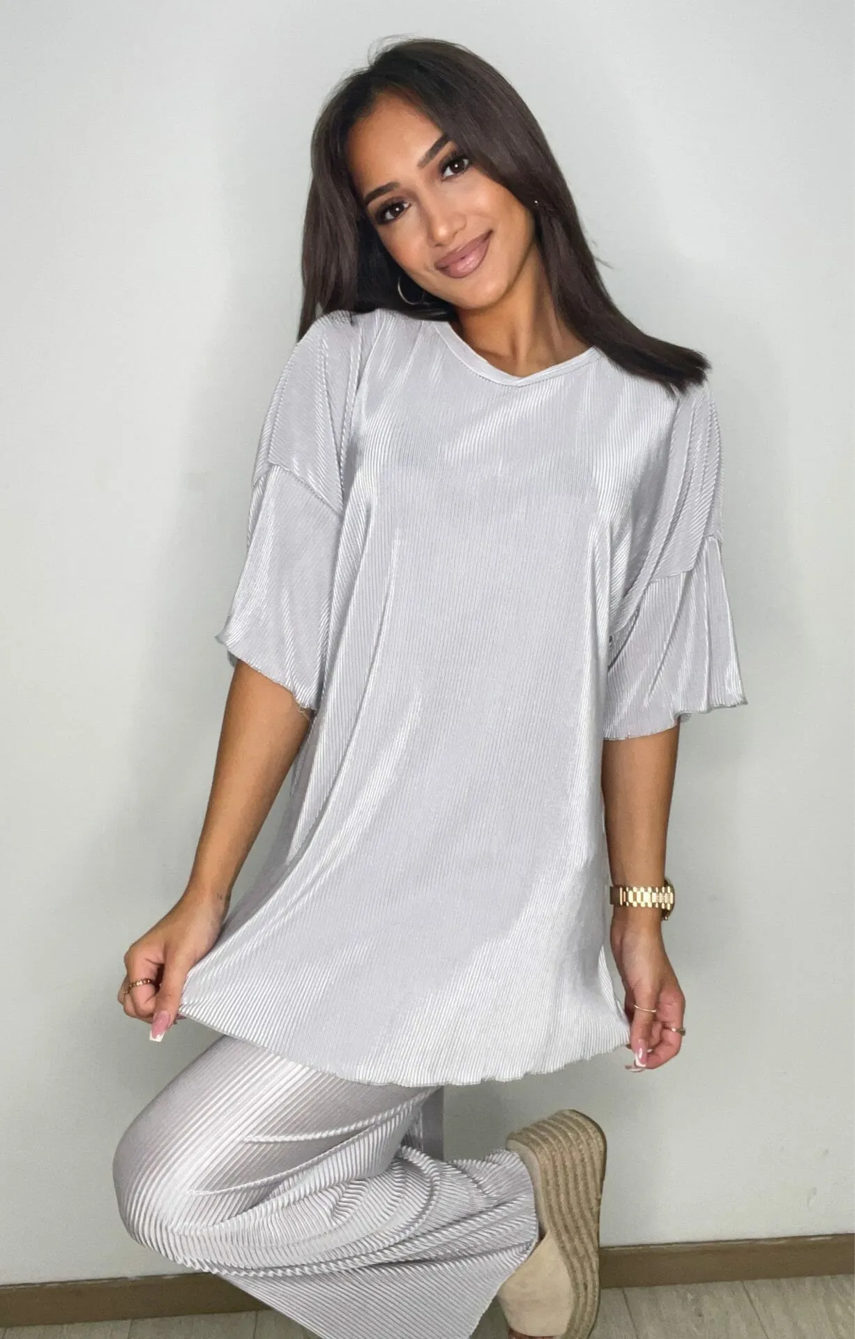 Ensemble plissé Lyra gris – Image 4