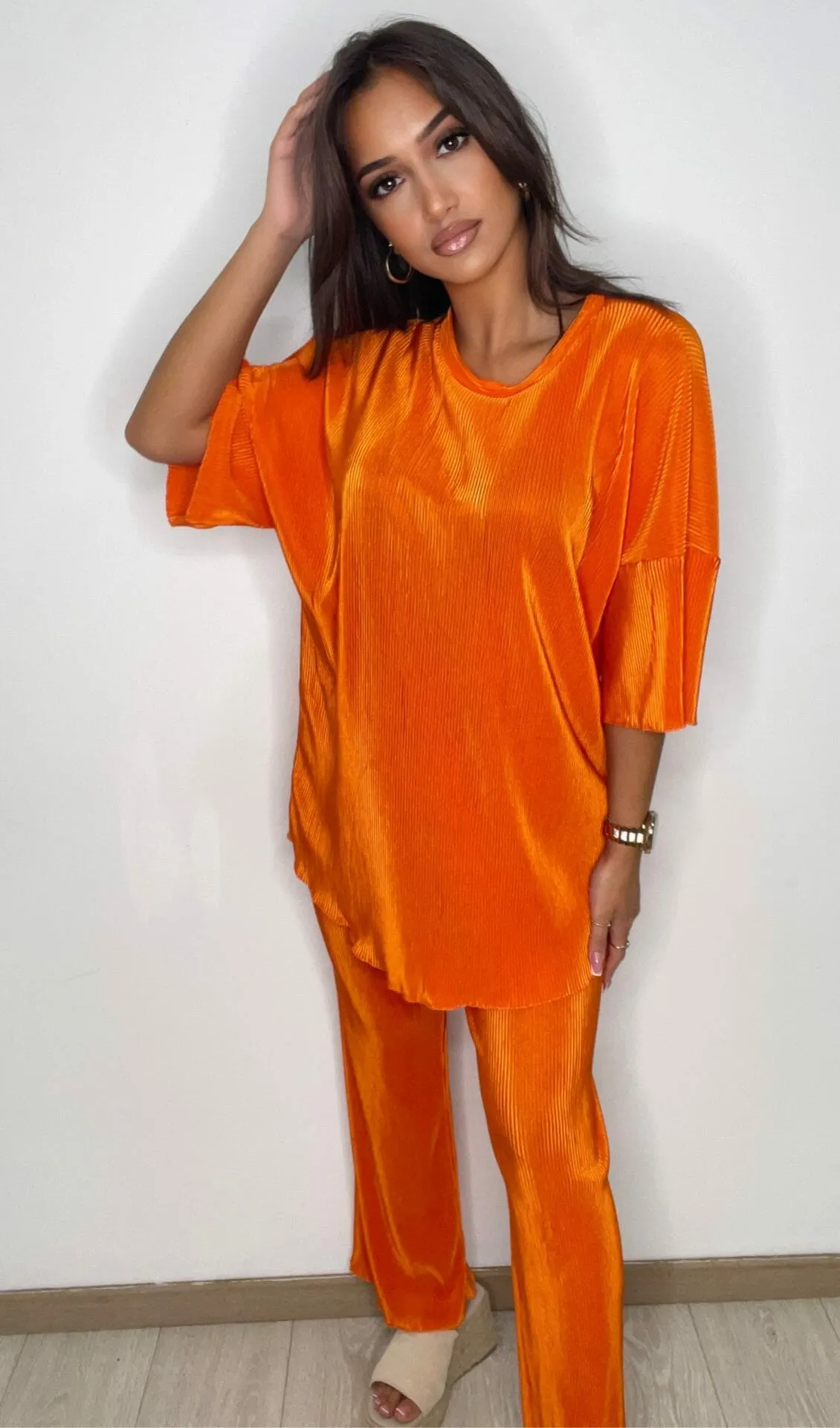 Ensemble plissé Lyra orange – Image 4